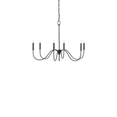 Tirrell 6 - Light Wrought Iron Dimmable Classic / Traditional Chandelier