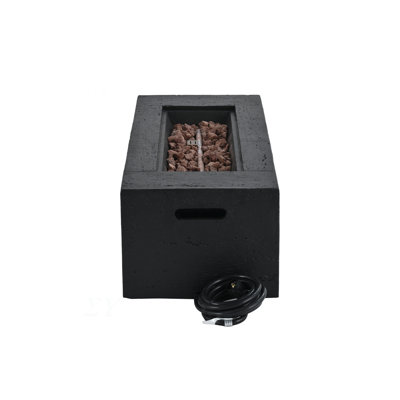 Outdoor Rectangular Propane Fire Pit 40000 BTU,41.9''MGO Patio Heater with Stainless Steel Burner and Free Lava Rocks,Waterproof Cover,Suitable for Courtyard,lawn,patios, decks,swimming pool