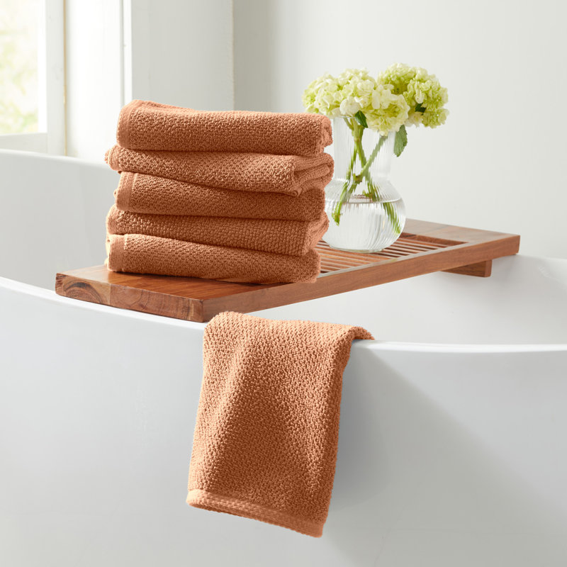 Clay Cotton Textured Hand Towels Set of 6