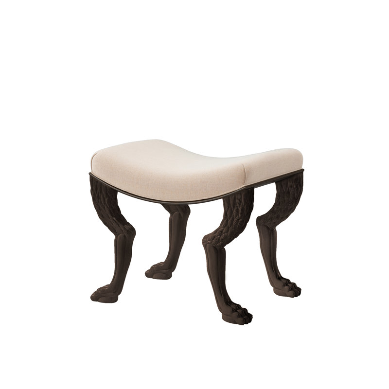 Nob Solid Wood Accent Stool, Espresso, Neutral 1355-92