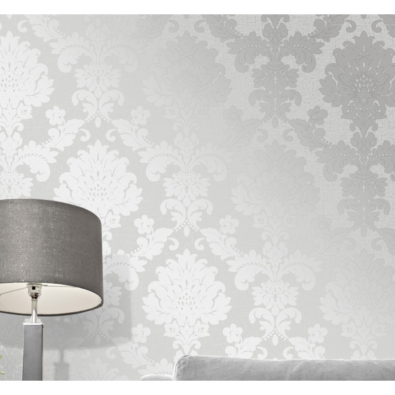 10m x 53cm Semi-Gloss Wallpaper Roll, Silver