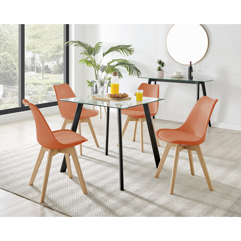 2 - Person Dining Set, Orange, Black