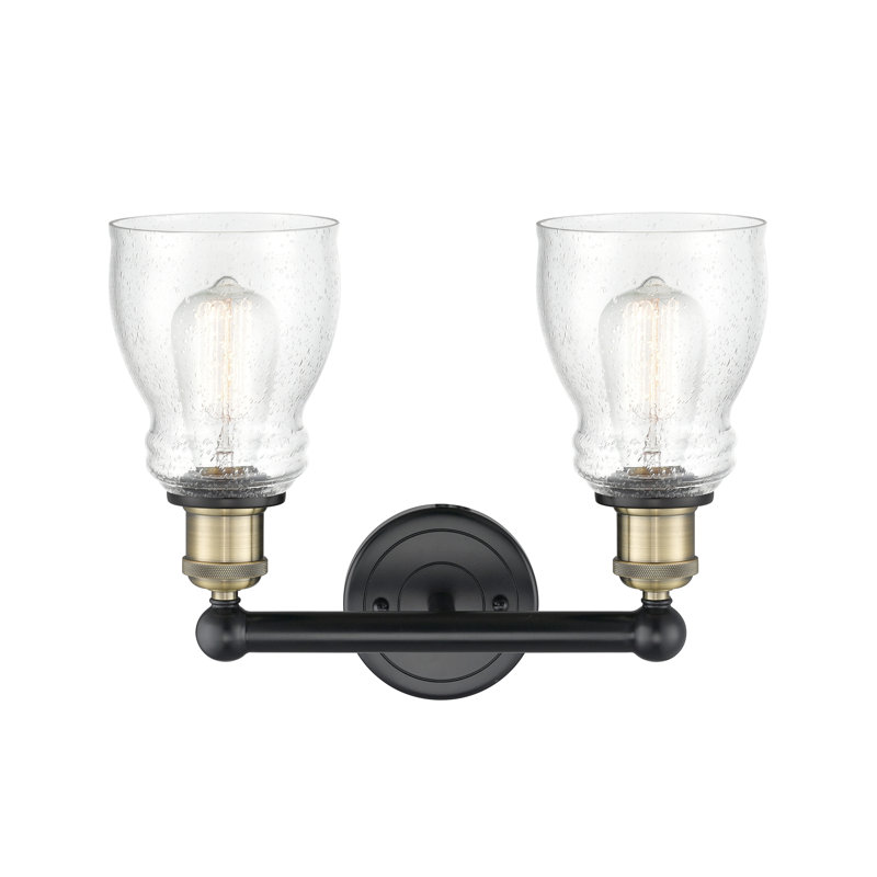 Éclairage pour meuble-lavabo à 2 lumières, Laiton antique noir, Bullé