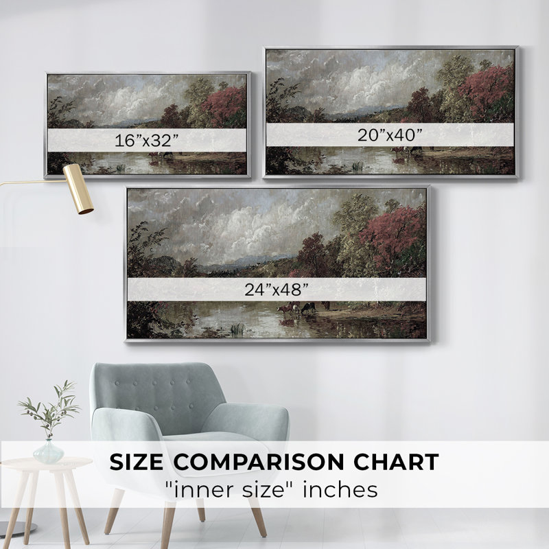 Paysage, série CCLXII, toile tendue avec châssis, prête à être accrochée, Argent argent, H 21 po x l 41 po