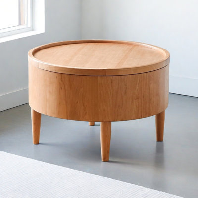 Table basse ronde moderne avec design rotatif