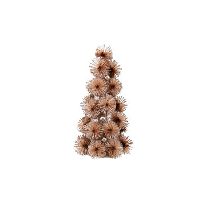 Glittered Blush Tinsel Ball Tree with Beads