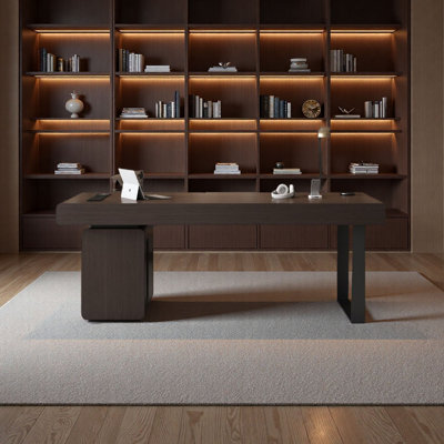 Italian Minimalist Solid Wood Desk by Hokku Designs