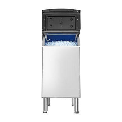 Commercial Stainless Steel Ice Storage Bin, 300 lbs Capacity Ice Maker Holder with Adjustable Feet for Restaurants and Bars