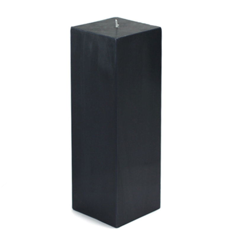 Bougie cylindrique sans parfum, Carré noir