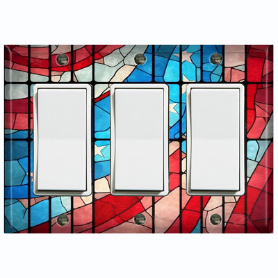 Drapeau des États-Unis à carreaux imprimés sur verre sur le thème des États-Unis 3 - plaque murale standard à bascule