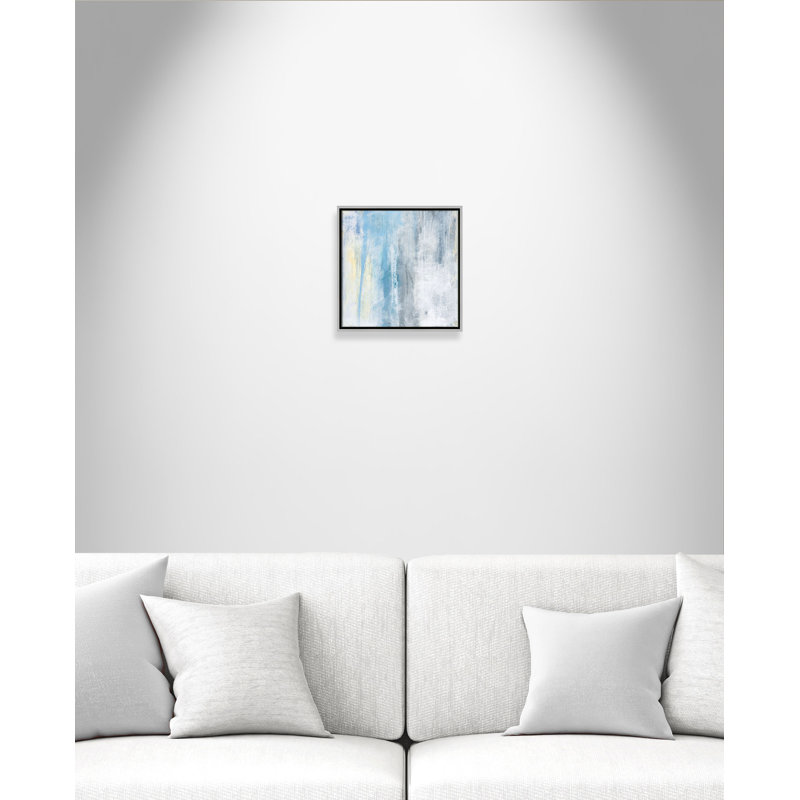 Coastal Breeze 1 - Cadre flottant, reproduction d'art sur toile, H 16 po x l 16 po x P 2 po, Cadre argenté