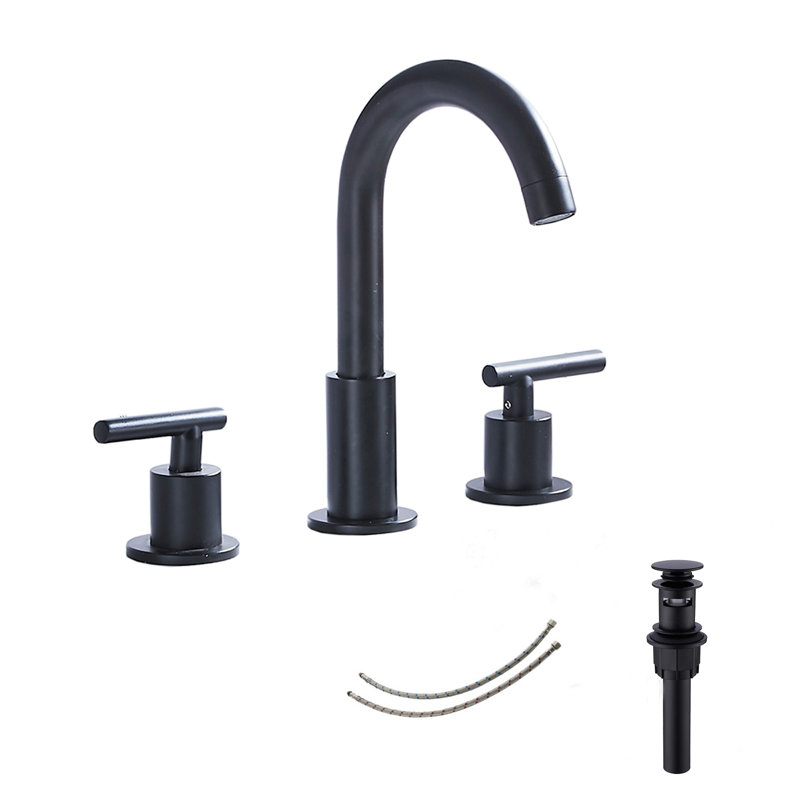 Widespread Bathroom Sink Faucet, Matte Black