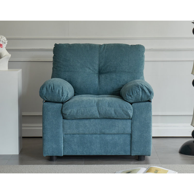 Chaise avec accoudoirs rembourrés 38,3 po, Bleu