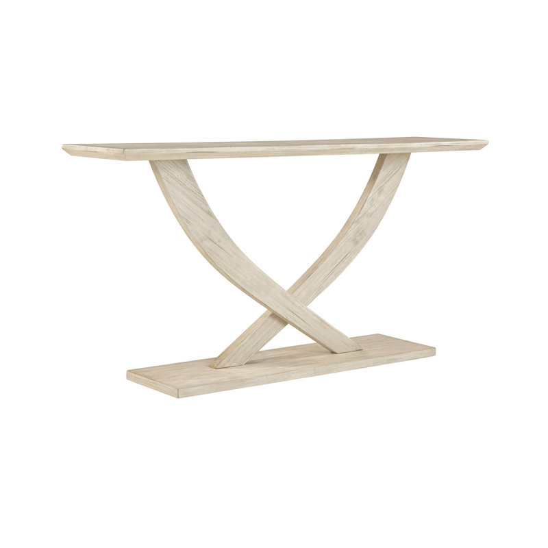 Lyndel 57.25'' Solid Wood Console Table, White Wash