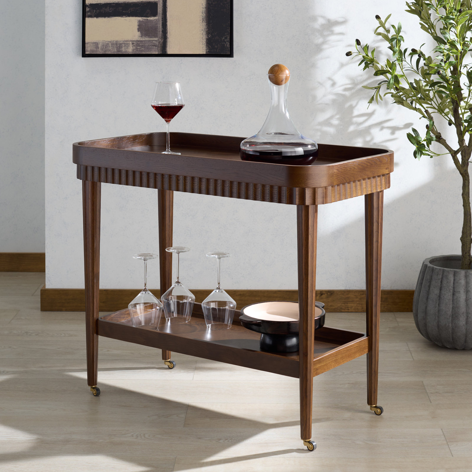 Feliciabriana Wood Barcart, Walnut