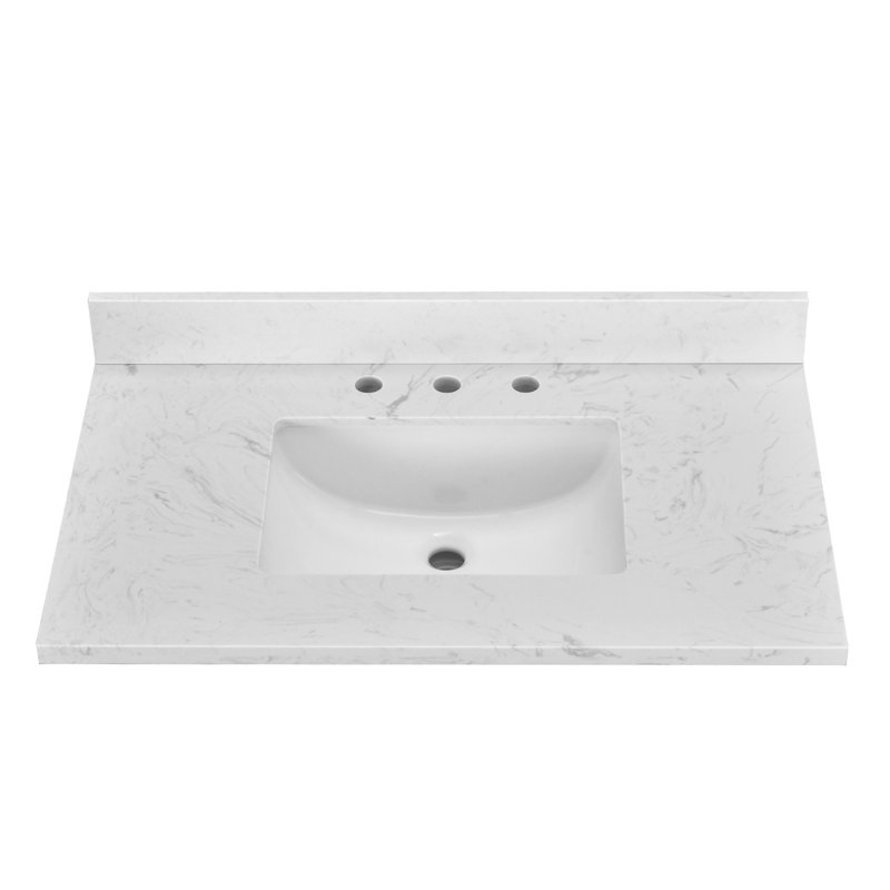 36" Engineered Stone Single Bathroom Vanity Top With Sink