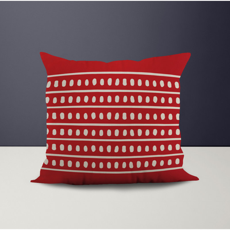 Jeté carré en polyester intérieur / extérieur, L 15 po x H 15 po, Rouge