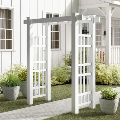 72'' W x 30'' D Polyvinyl Chloride (PVC) Arbor in White