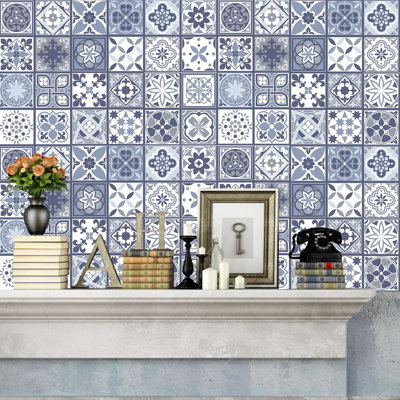 Lisbon Peel & Stick Tiles Wall Stickers 20cm x 20cm PVC