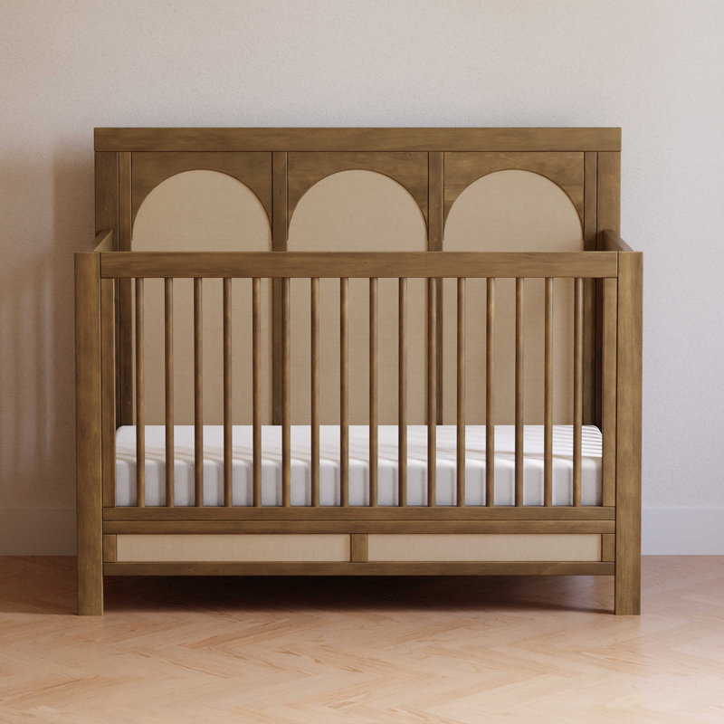 Eloise 4-in-1 Convertible Crib, Natural Walnut/Performance Sand Eco Weave