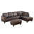 Beeson Dark Brown Flannel And PVC 3 - Piece Upholstered Sectional，Right Hand Facing-220526596-220526595
