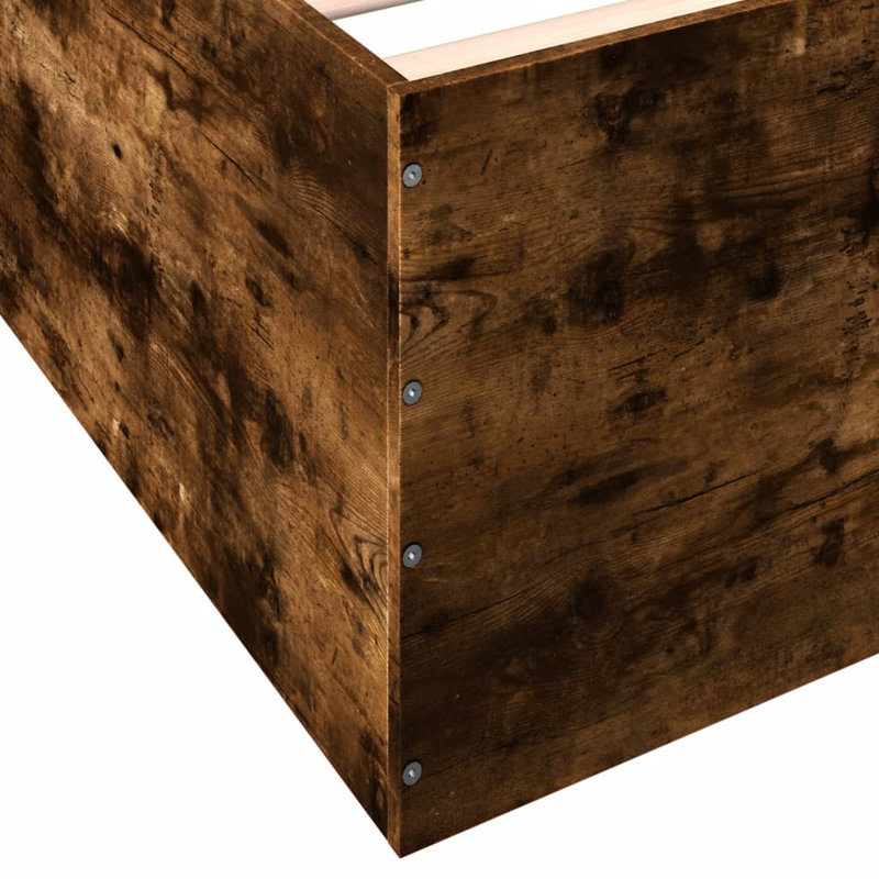 Vidaxl Bed Frame Engineered Wood, Small Double (4'), Smoked Oak