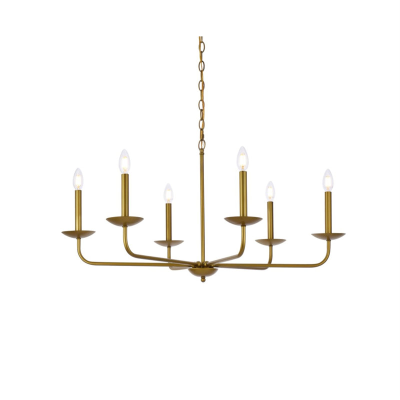 Baltray 6-Light Chandelier, Laiton, H 18,5 po x l 30 po x P 30 po