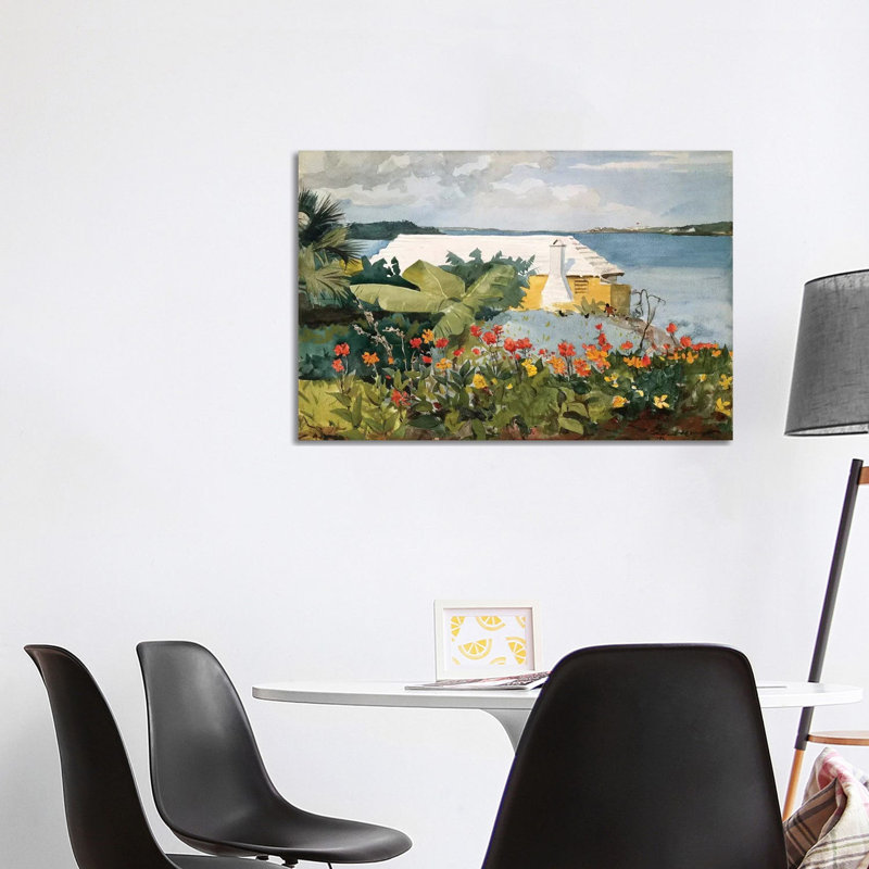 Flower Garden And Bungalow, Bermuda, 1889 by Winslow Homer - Wrapped Canvas Painting, 101.6 cm H x 66.04 cm W x 1.91 cm D