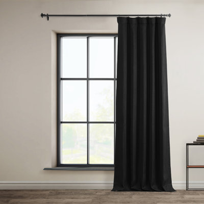 Ottis Faux Linen Room Darkening Curtain Panel 