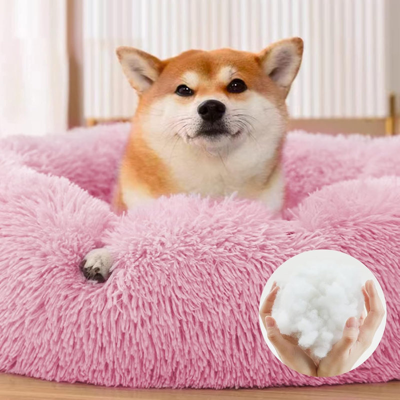 Lit pour chien, lit pour chien, lit pour chien de taille moyenne, lit pour chat pour chat d'intérieur, lit pour chien de petite et moyenne taille, lit pour chien de 23,6 pouces (rose)