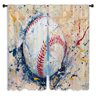 Rideaux transparents baseball - 2 panneaux