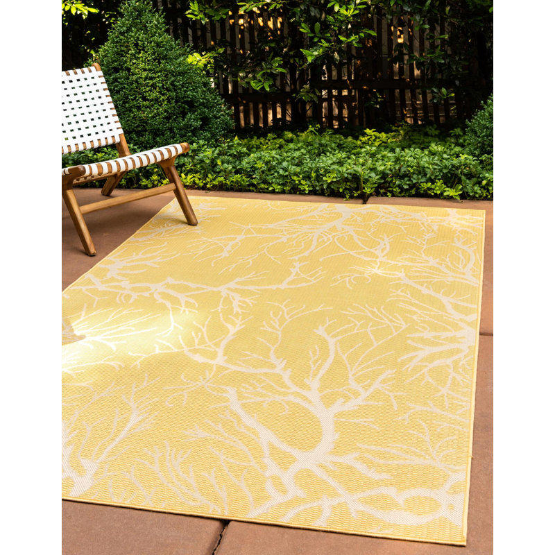 Tapis intérieur / extérieur floral Raelene, Rectangle 2 pi x 3 pi