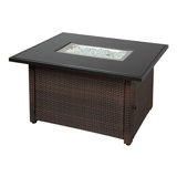 Endless Summer 40,000 BTU Rectangular LP Gas Outdoor Fire Pit Table, Brown/Black