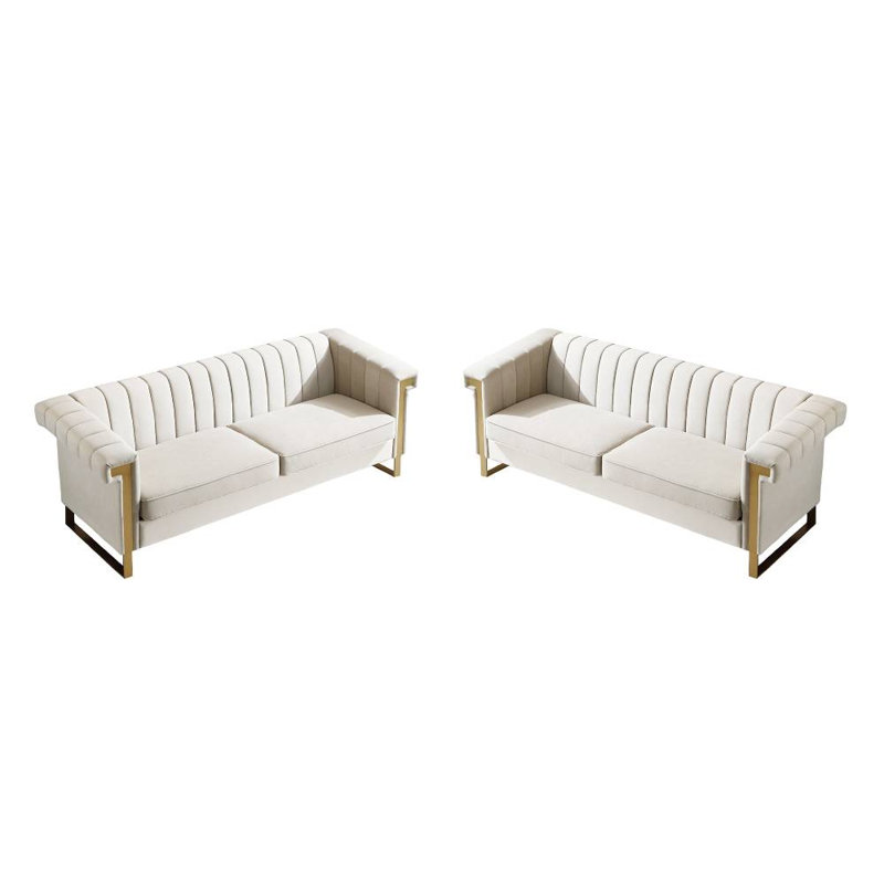 Ensemble de canapé 2 pièces (beige crème)