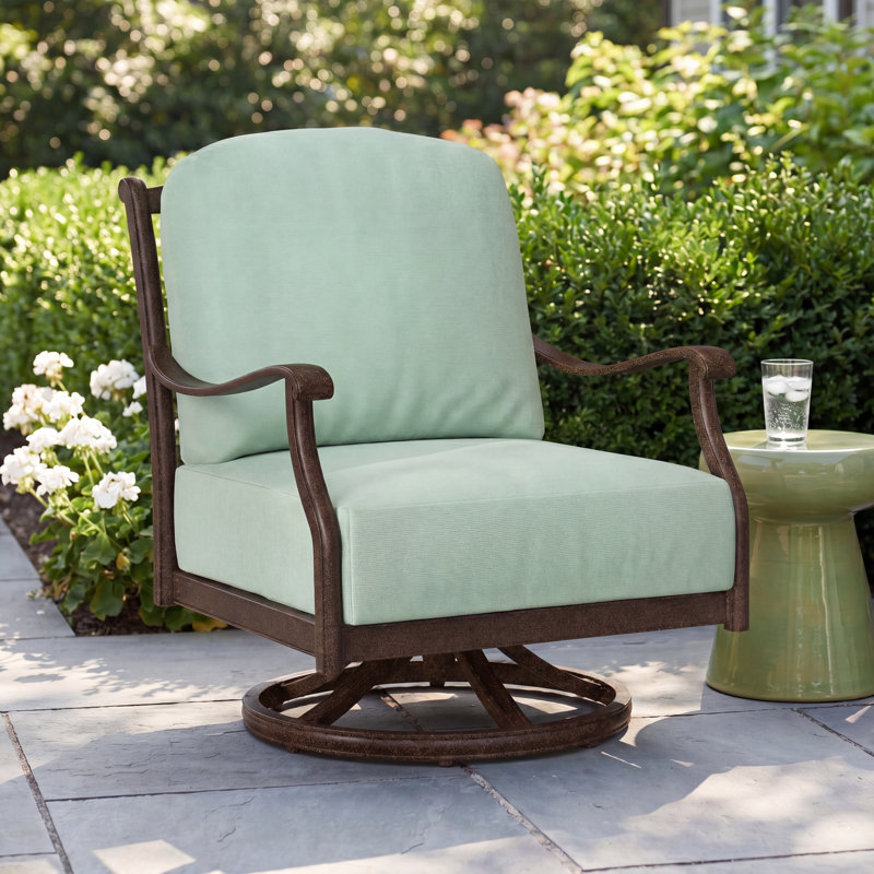 Fauteuil à bascule pivotant Casa, Toile spa Sunbrella®, Blanc patiné