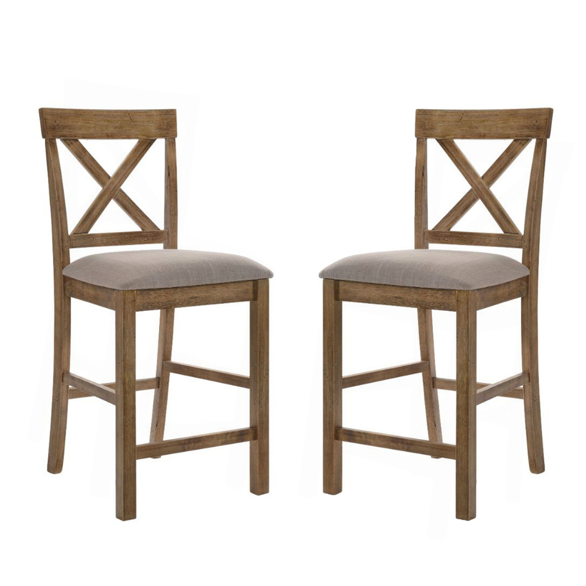 August Grove Set Of 2 Linen Upholstered Counter Height Chairs - Wayfair ...
