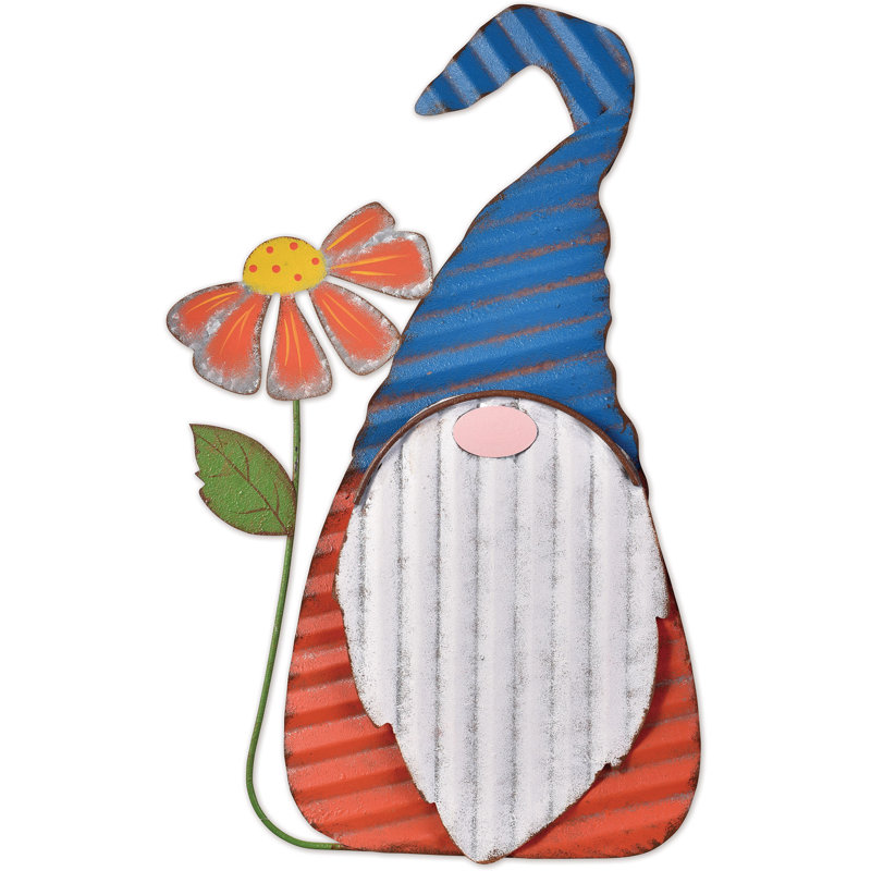 Metal Garden Art, Blue/Orange
