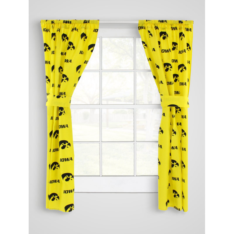 NCAA Semi Sheer Curtain Pair, 42" W x 63" L