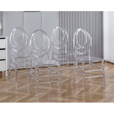 Chaise de mariage, chaise de salle à manger, ensemble de 4, siège en plastique