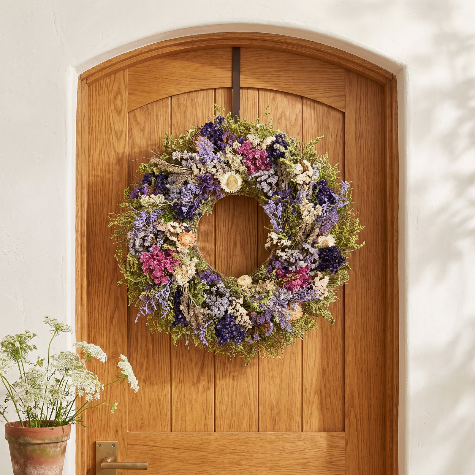 Handmade Dried Spring Strawflower Wreath