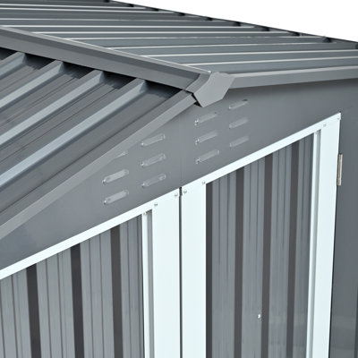 Remise en métal avec portes doubles, en acier galvanisé robuste, H 72,8 po x l 68,9 po x l 87,8 po, pour l'équipement et les outils de pelouse