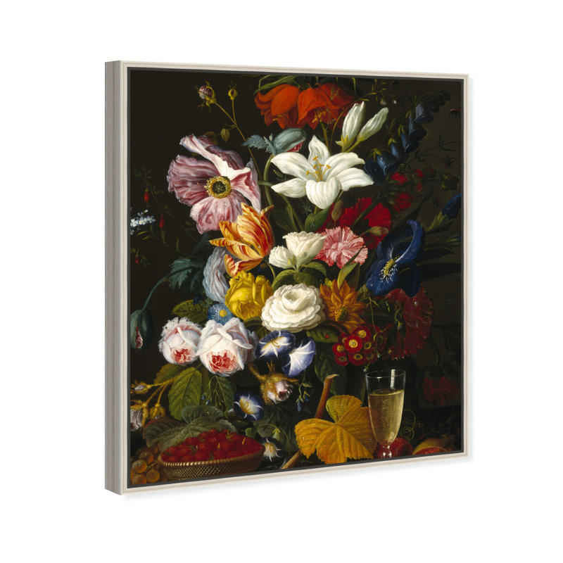 Victorian Vase Canvas Floral & Botanical Print by Oliver Gal, Black Frame, 16 x 20, 37"H x 31"W, Silver Frame