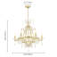 Lustre 6 lumières en cristal empire rétro 27,6 po avec finition argent brossé