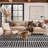 Bohemian Stripe Lines Shag Rug – White – Medium Pile, Textured Look, Easy To Clean-978657290