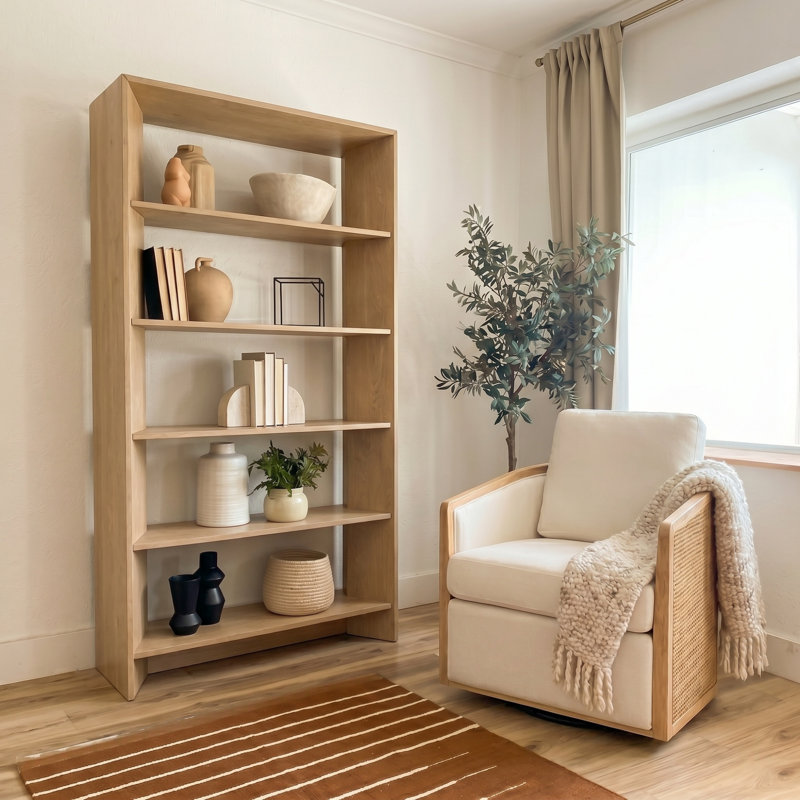 Bibliothèque Cooney Modern H 76 "à 5 tablettes, Naturel