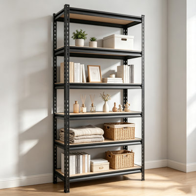 Étagère de rangement métallique robuste avec tablettes réglables, tablette utilitaire de garage multiconfigurable pour l'organisation de la maison