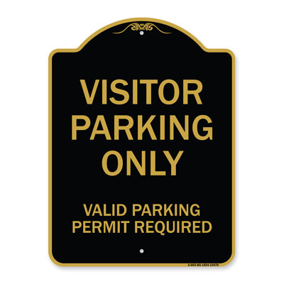 Enseigne Signmission Designer Series - Enseigne de parc de stationnement visiteurs seulement - Permis de stationnement valide requis | Enseigne architecturale en aluminium de gros calibre vert et blanc 18 po x 24 po | Fabriqué aux États-Unis