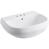 Wellworth® Ceramic 9" Tall Vitreous China U-Shaped Bathroom Sink with Overflow