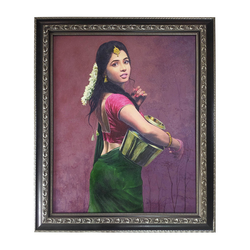 Neer Sundari | Huile sur toile | Peinture par Dattatray Goilkar | Avec cadre