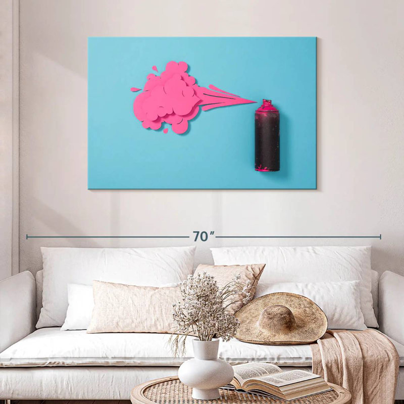 Senne Creative Pink Spray Paint, 30" H x 45" W